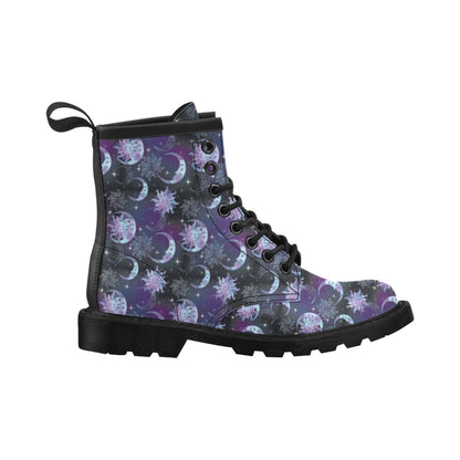Sun Moon Print Design LKS303 Women's Boots