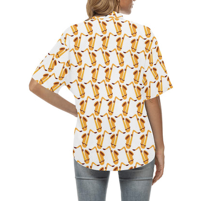 Saxophone Print Design LKS404 Women's Hawaiian Shirt