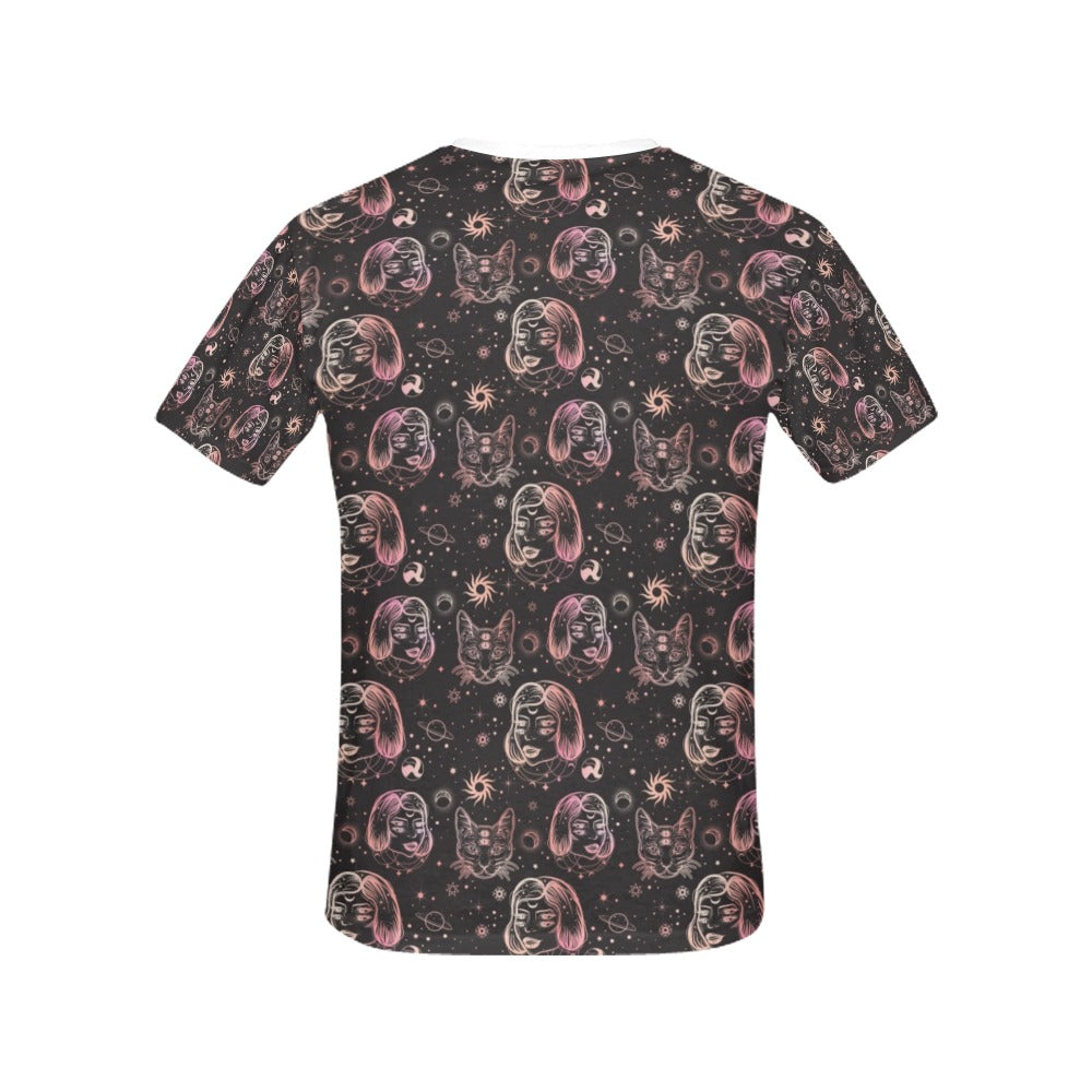 Third Eye Girl Cat Print Design LKS305 Women's  T-shirt
