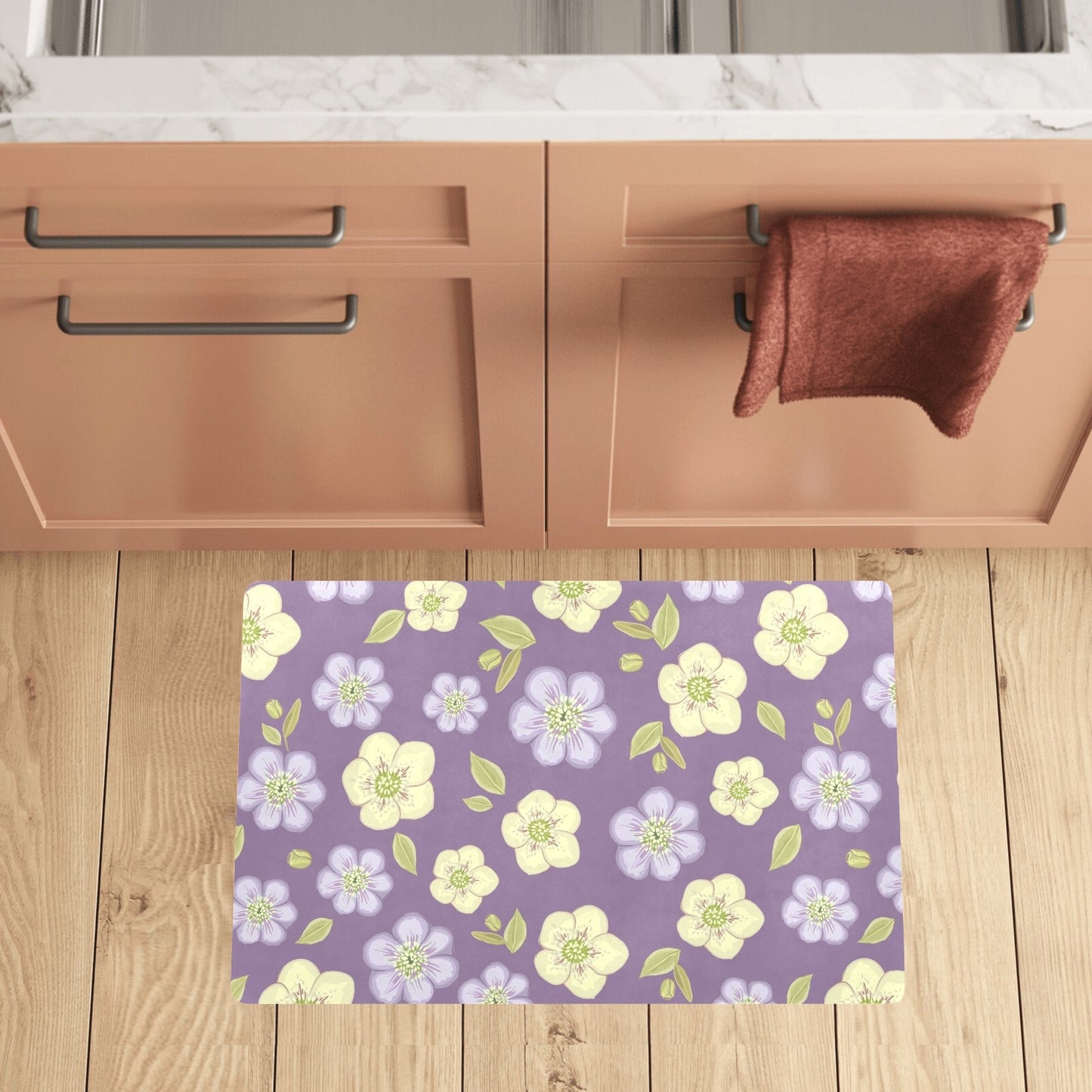Anemone Pattern Print Design AM013 Kitchen Mat