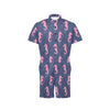 SeaHorse Pink Pattern Print Design 02 Men's Romper