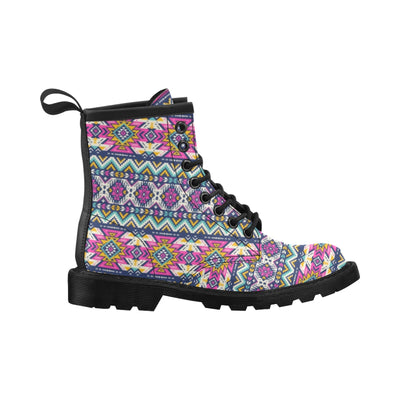 Aztec Pink Geometric Print Pattern Women's Boots