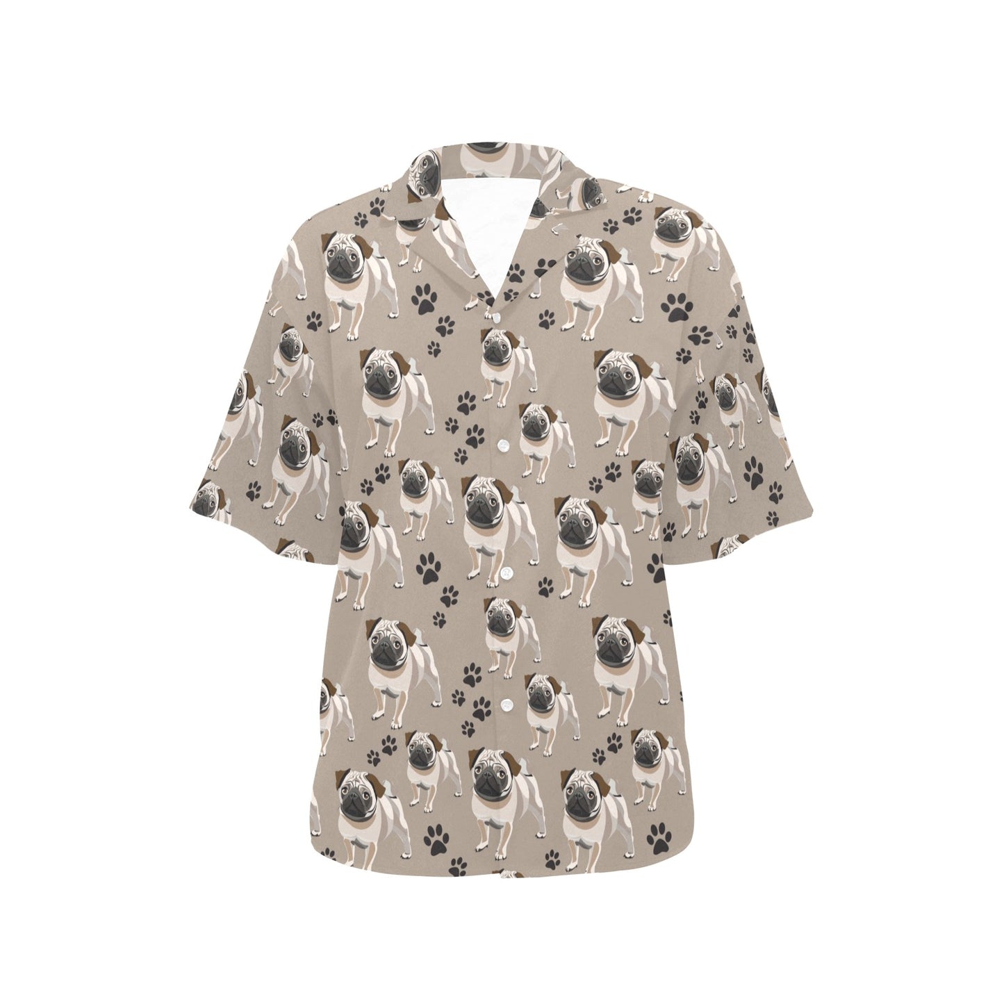 Pug Pattern Print Design A04 Women's Hawaiian Shirt