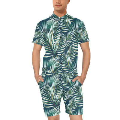 Sun Spot Tropical Palm Leaves hower Curtain Men's Romper