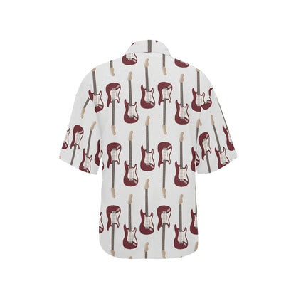 Bass Guitar Pattern Print Design 03 Women's Hawaiian Shirt