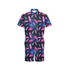 Feather Colorful Boho Design Print Men's Romper