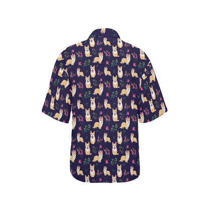 Pembroke Welsh Corgis Pattern Print Design A06 Women's Hawaiian Shirt