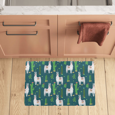 Llama Cactus Pattern Print Design 013 Kitchen Mat