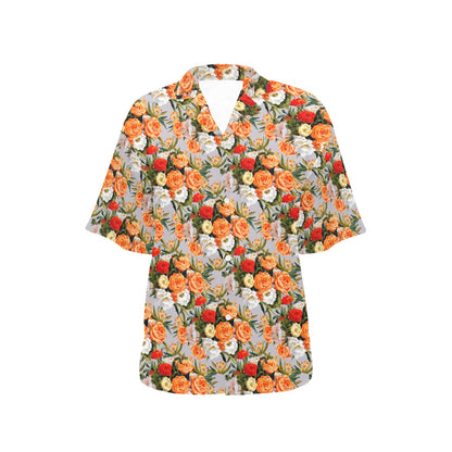 Lisianthus Pattern Print Design LT04 Women's Hawaiian Shirt