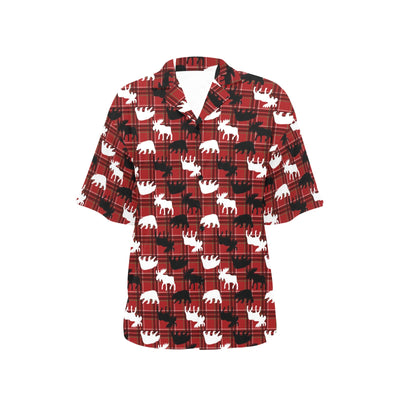 Moose Print Design LKS401 Women's Hawaiian Shirt