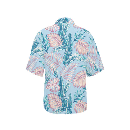 Tropical Flower Pattern Print Design TF01 Women's Hawaiian Shirt