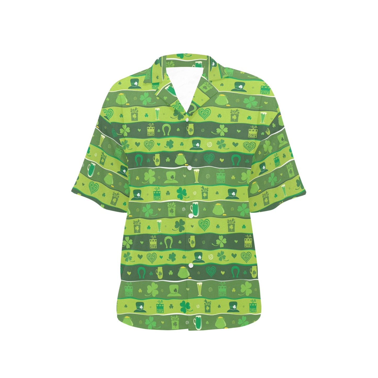 Shamrock Print Design LKS303 Women's Hawaiian Shirt