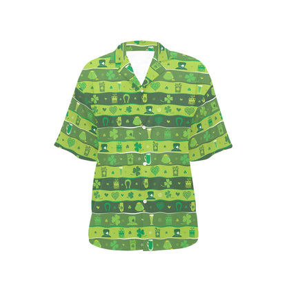 Shamrock Print Design LKS303 Women's Hawaiian Shirt