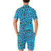 Cheetah Blue Print Pattern Men's Romper