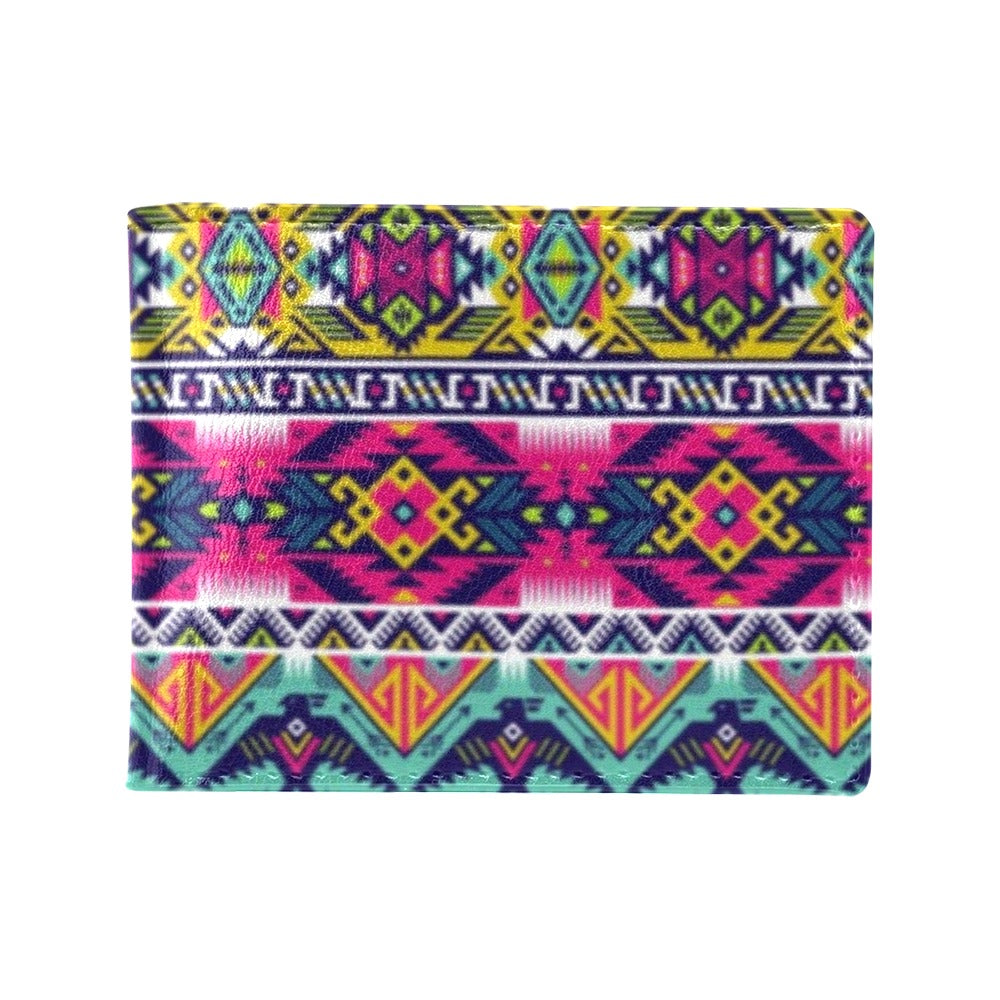 Indian Navajo Color Themed Design Print Men's ID Card Wallet