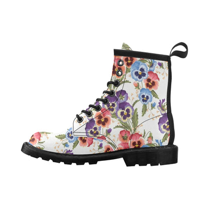 Pansy Pattern Print Design PS06 Women's Boots