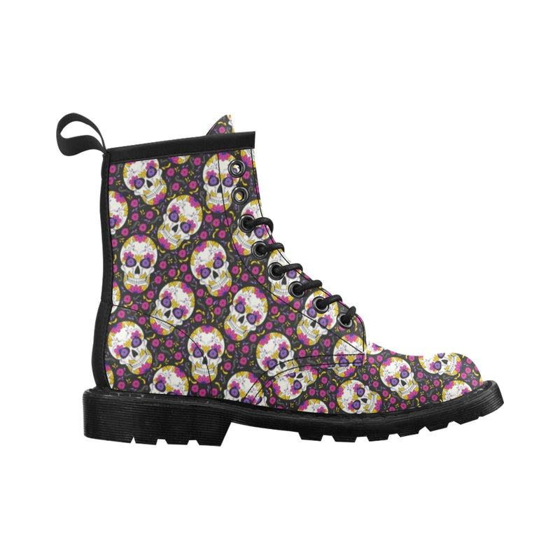 sugar skull Floral Pattern Women's Boots