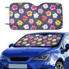 Hibiscus Colorful Print Design LKS301 Car front Windshield Sun Shade