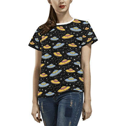 UFO Print Design LKS307 Women's  T-shirt