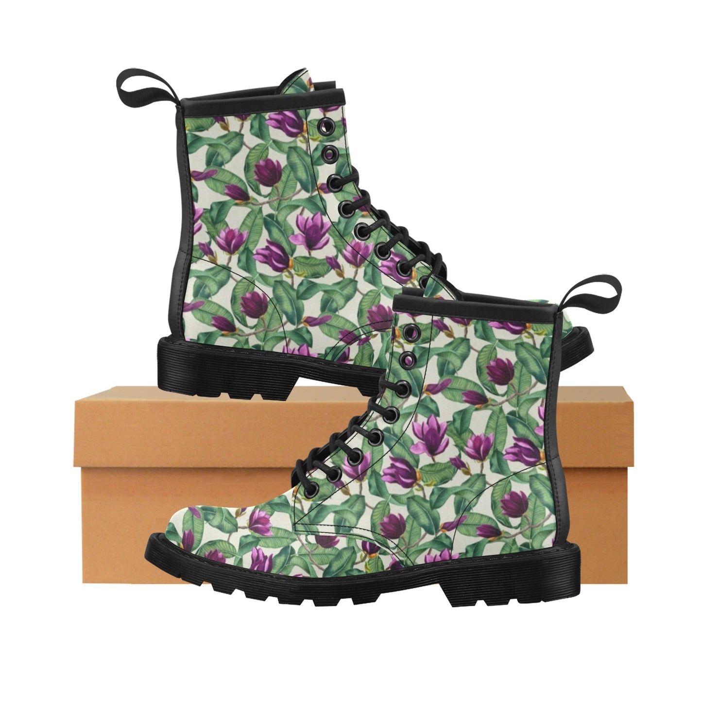 Magnolia Pattern Print Design MAG07 Women's Boots