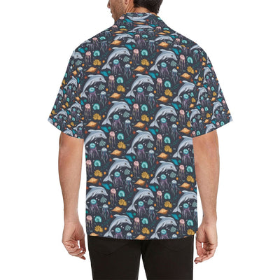 Underwater Dolphin Print Design LKS304 Men's Hawaiian Shirt