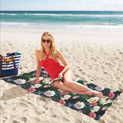 Summer Floral Print Design LKS303 Beach Towel 32" x 71"