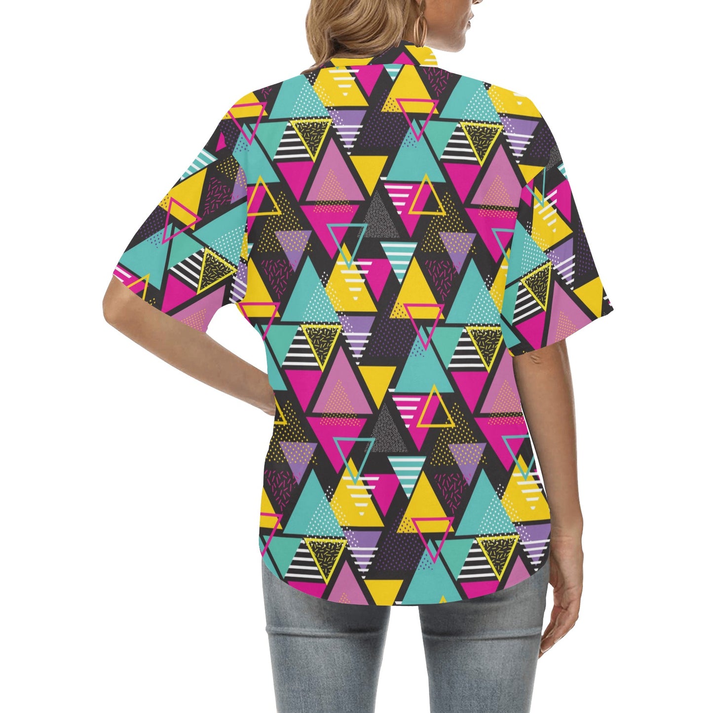Geometric Colorful Pattern Print Design 02 Women's Hawaiian Shirt