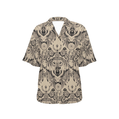 Indian Boho Wolf Women's Hawaiian Shirt