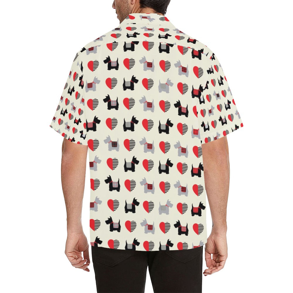 Scottish Terriers Print Design LKS3010 Men's Hawaiian Shirt