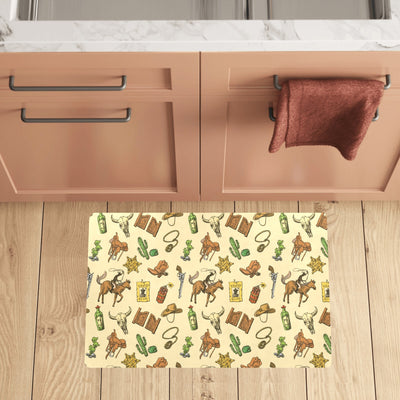 Cowboy Pattern Print Design 04 Kitchen Mat