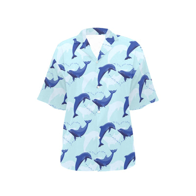 Dolphin Heart Pattern Women's Hawaiian Shirt