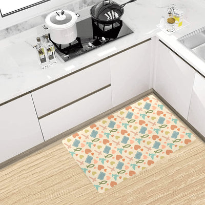 Christian Symbol Pattern Kitchen Mat