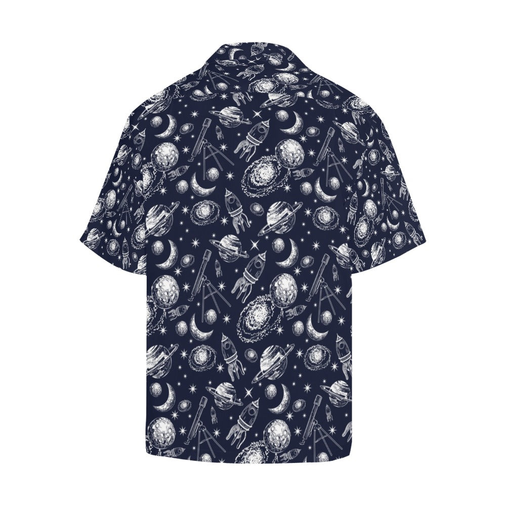 Space Rocket Print Design LKS301 Men's Hawaiian Shirt