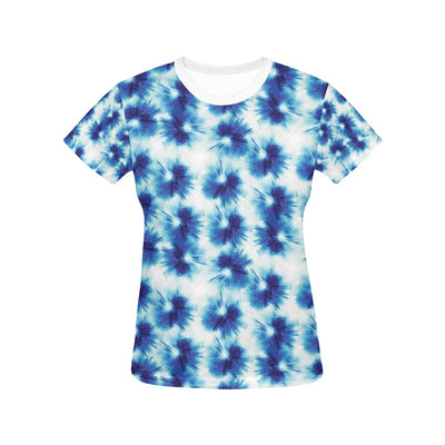 Tie Dye Blue Print Design LKS305 Women's  T-shirt