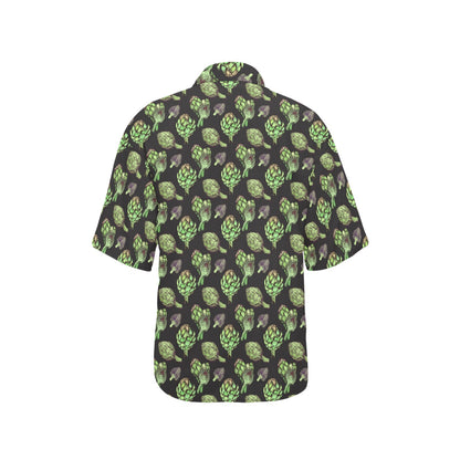 Artichoke Pattern Print Design 02 Women's Hawaiian Shirt