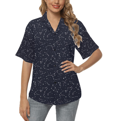 Constellation Pattern Print Design 03 Women's Hawaiian Shirt