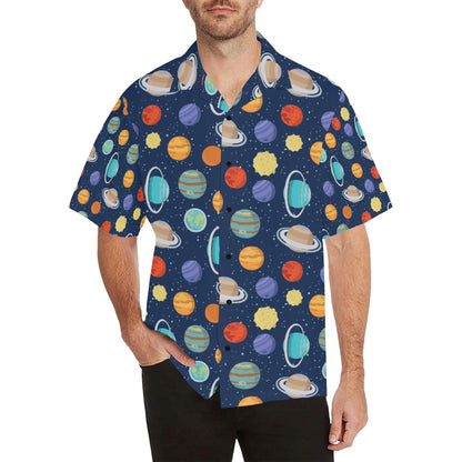 Planet With Star Print Design LKS303 Men's Hawaiian Shirt