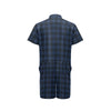 Navy Blue Tartan Plaid Pattern Men's Romper