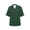 Green Tartan Plaid Pattern Women's Hawaiian Shirt