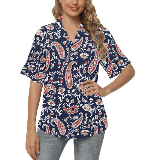 Paisley Pattern Print Design A05 Women's Hawaiian Shirt