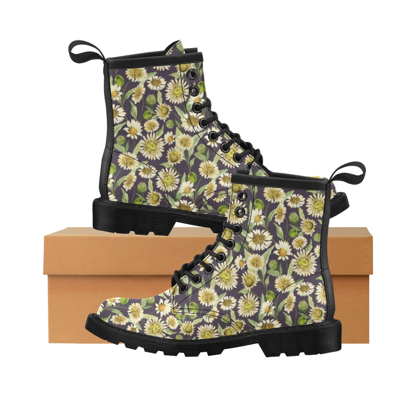 Daisy Vintage Print Pattern Women's Boots