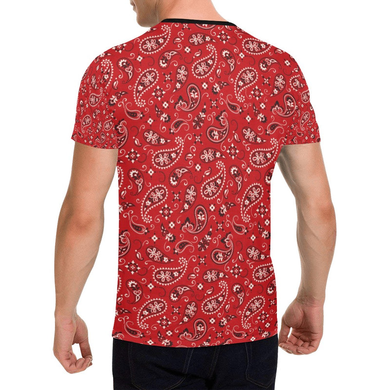 Bandana Paisley Red Print Design LKS3011 Men's All Over Print T-shirt