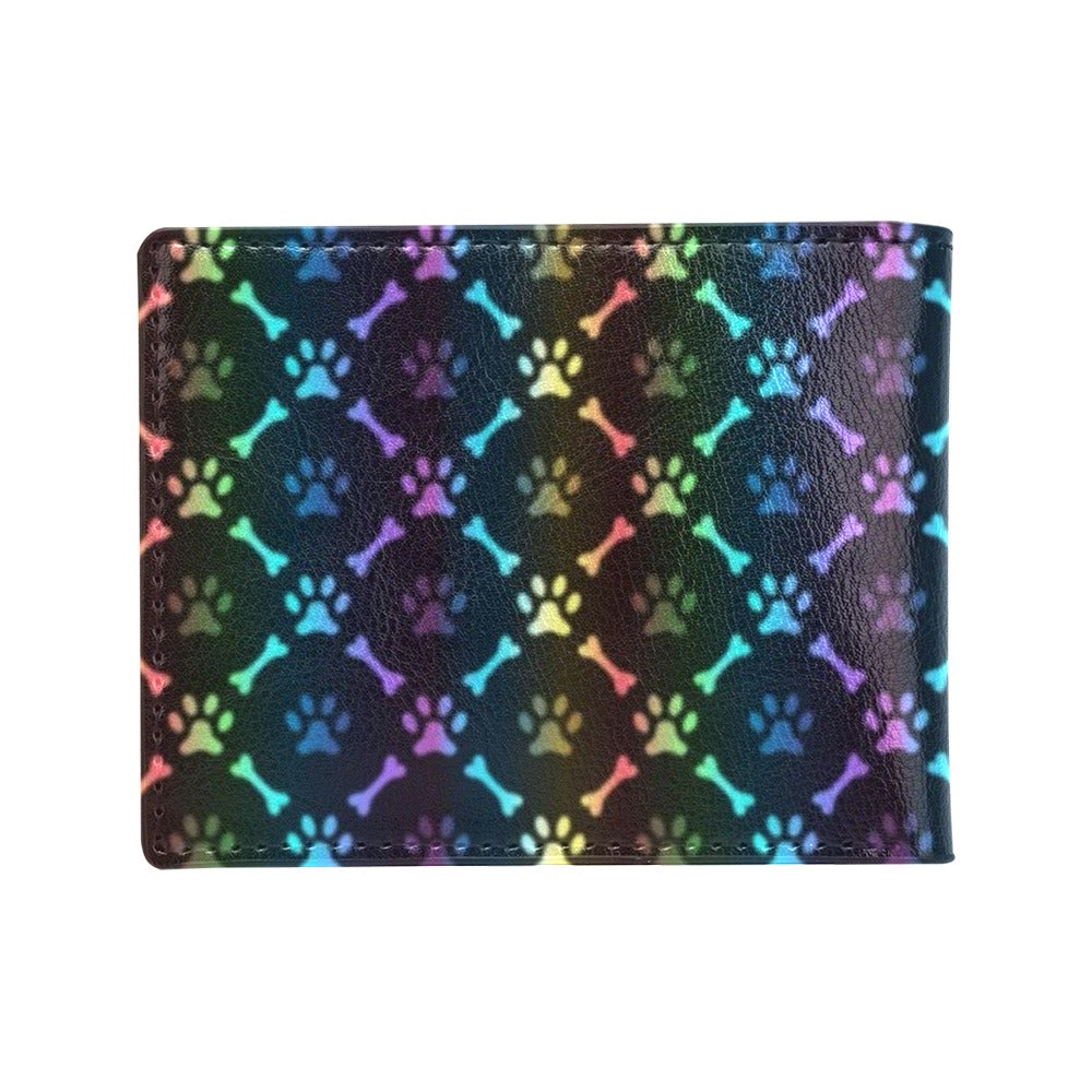 Paw Rainbow Print Men's ID Card Wallet