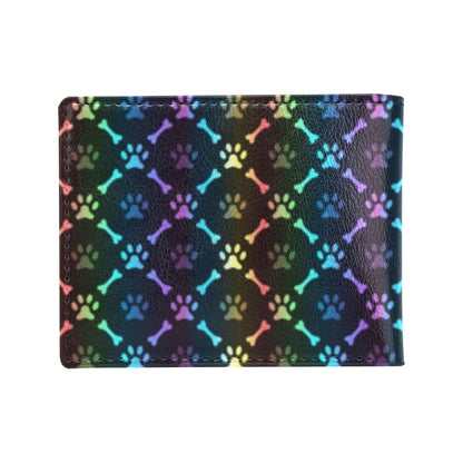 Paw Rainbow Print Men's ID Card Wallet