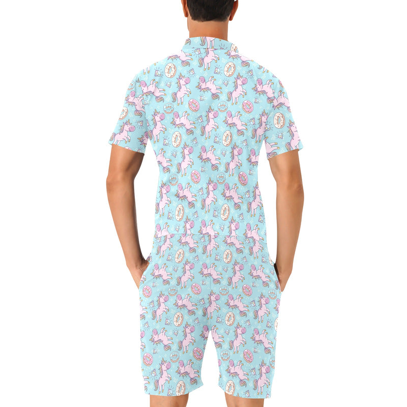 Donut Unicorn Pattern Print Design DN016 Men's Romper