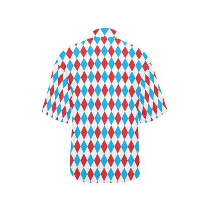 Harlequin Print Design LKS402 Women's Hawaiian Shirt