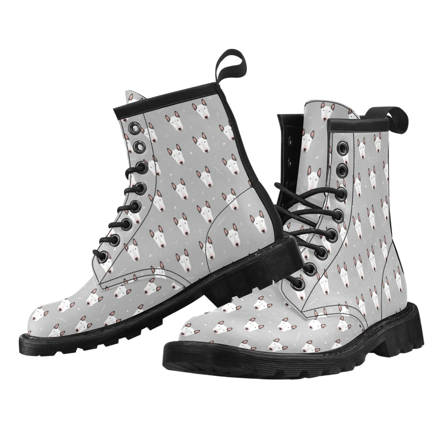 Bull Terrier Head Print Pattern Women's Boots