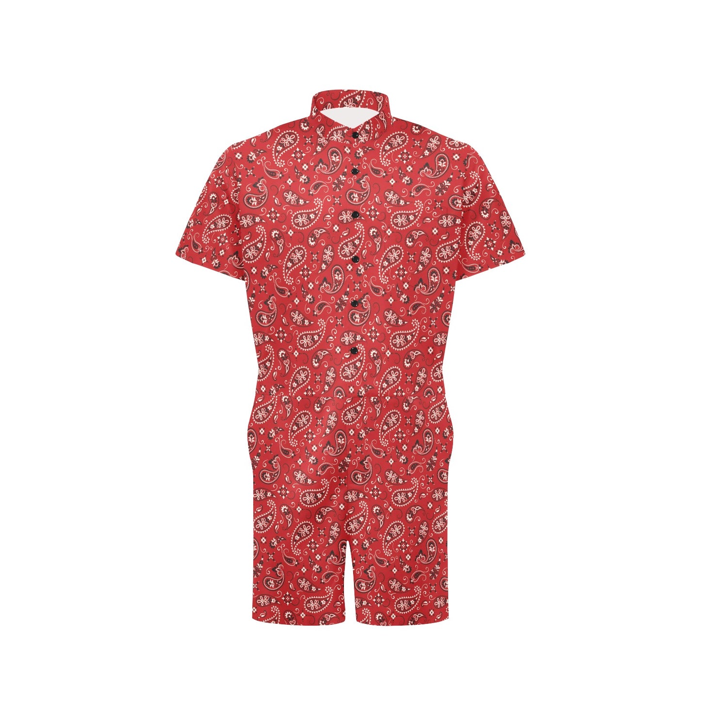 Bandana Paisley Red Print Design LKS3011 Men's Romper