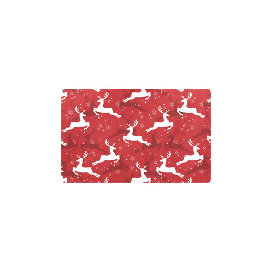 Reindeer Red Pattern Print Design 01 Kitchen Mat