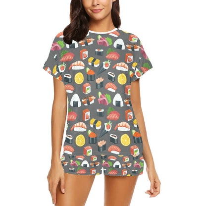 Sushi Print Design LKS302 Women's Short Pajama Set